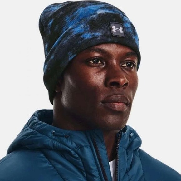 NWT Under Armour Halftime Printed Beanie Colder Conditions Tie Dye Men's Blue OS - Picture 1 of 9